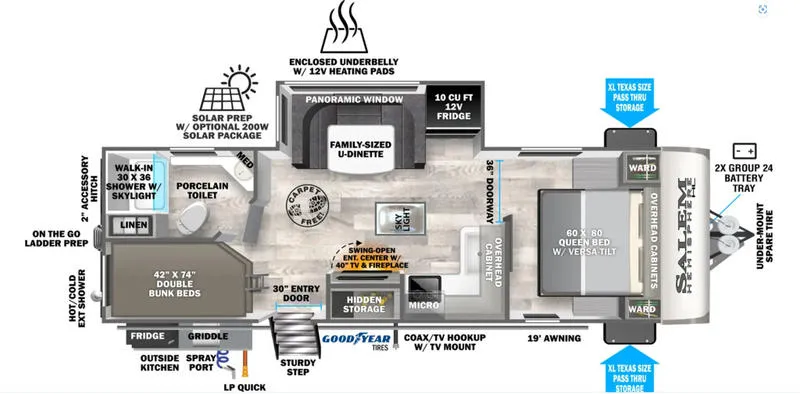 2024 SALEM HEMISPHERE 23BHHL 23BHHL floor plan