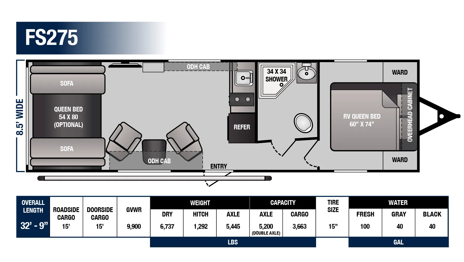 Genesis Supreme Rage'n Limited RFS275 floor plan