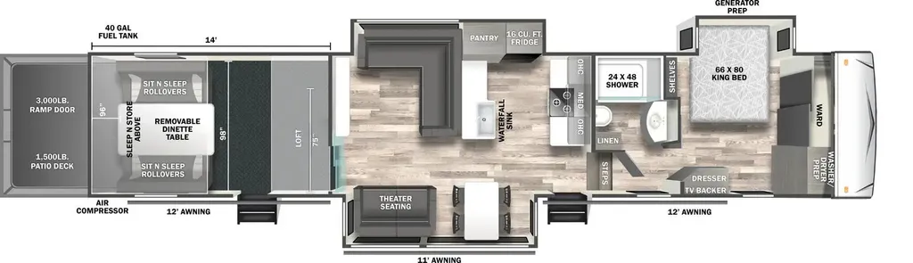 2026 Forest River Sandstorm 4114GX floor plan