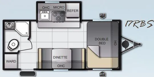 Pacific Coachworks Surf Side Mini 17RBS floor plan