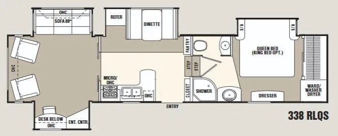 Coachmen Wyoming 338 RLQS floor plan