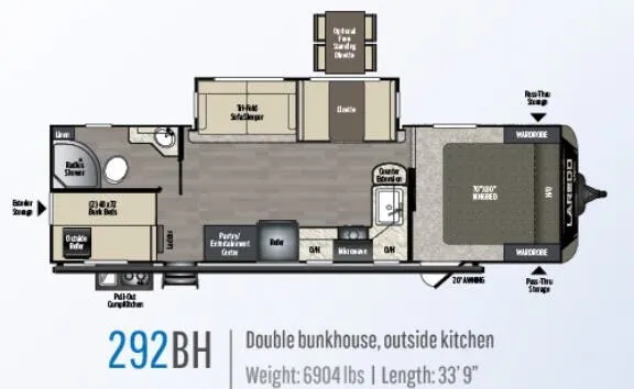 Keystone Laredo 292BH floor plan