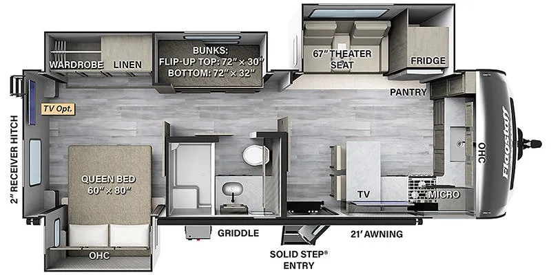 Forest River Flagstaff Classic 826BHS floor plan