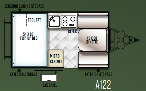 Forest River Rockwood Hard Side A122 floor plan