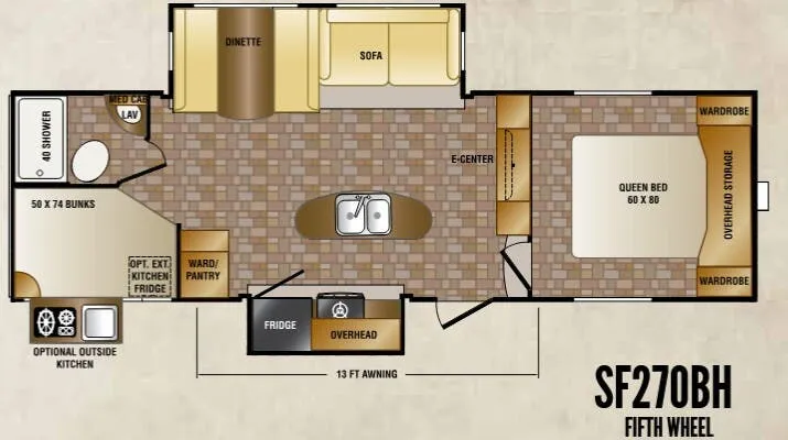 CrossRoads Sunset Trail Super Lite SF270BH floor plan