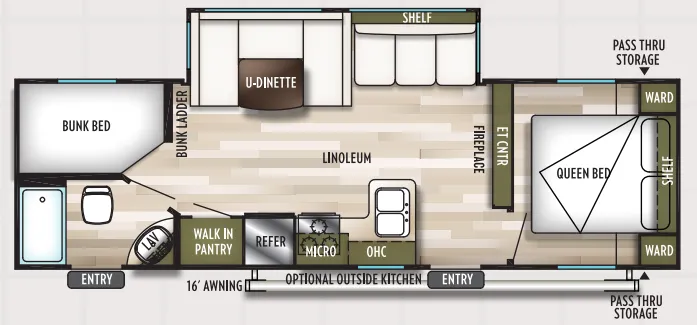 Forest River Wildwood X-Lite 263BHXL floor plan