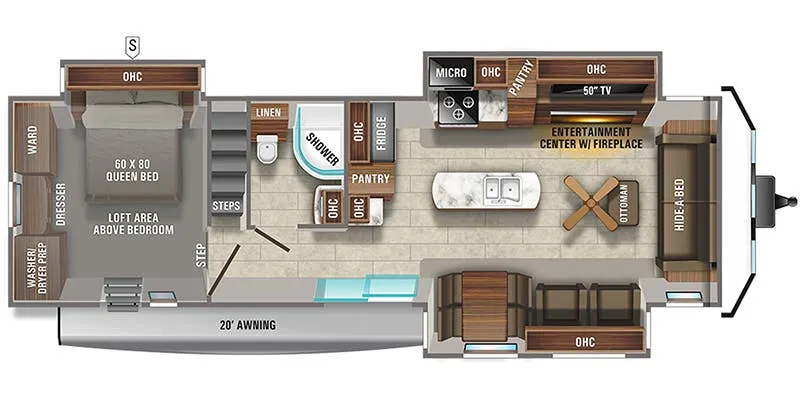 2019 Jayco Jay Flight Bungalow 40LOFT - Floor plan