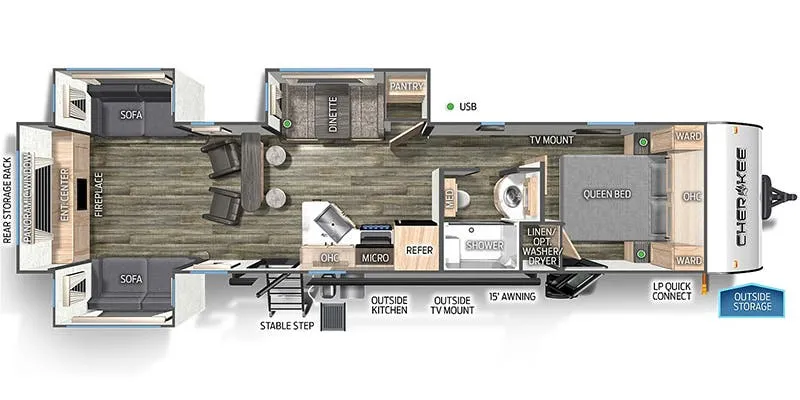 Forest River Cherokee Black Label 306MMBL floor plan