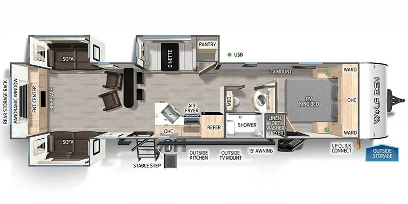 2025 Forest River Cherokee Wolf Den 306MM floor plan