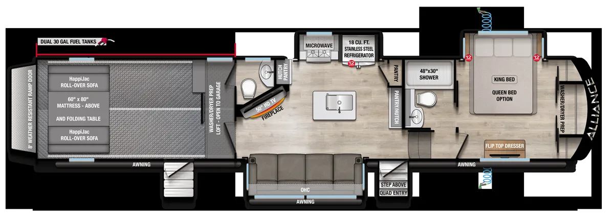 2026 Alliance RV Valor 41V16 - Floor plan
