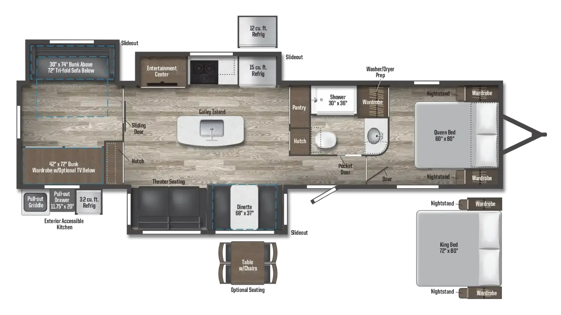 2025 Winnebago Voyage 3538BR - Floor plan