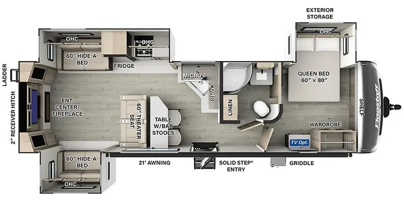 Forest River Flagstaff Super Lite 29RLS floor plan