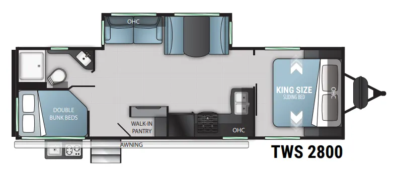 Cruiser RV Twilight Signature TWS 2800 floor plan