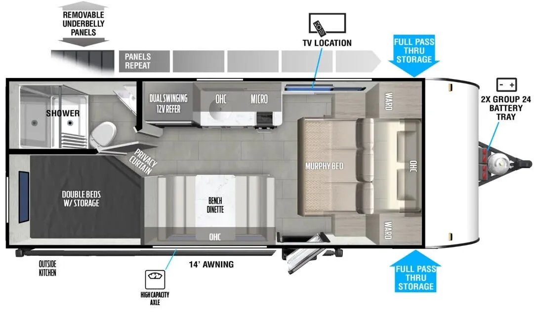 Forest River Salem FSX 179DBK floor plan