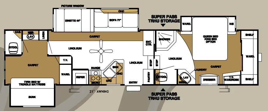 Forest River Sandpiper 316BHT floor plan