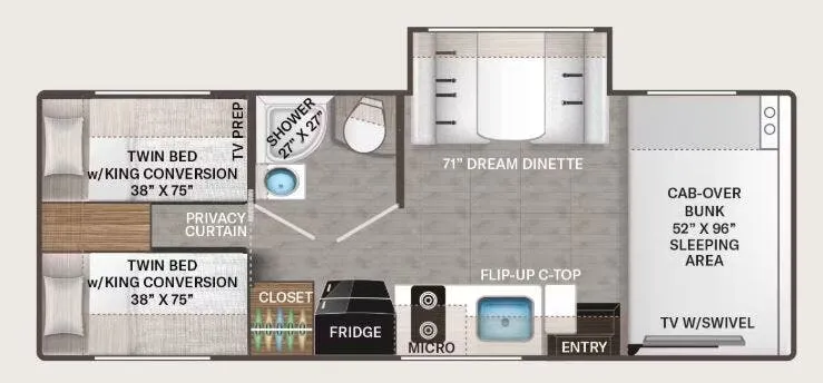 2026 Thor Motor Coach Quantum LZ25 floor plan