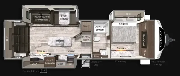 Dutchmen Kodiak Ultimate 3221RLSL floor plan