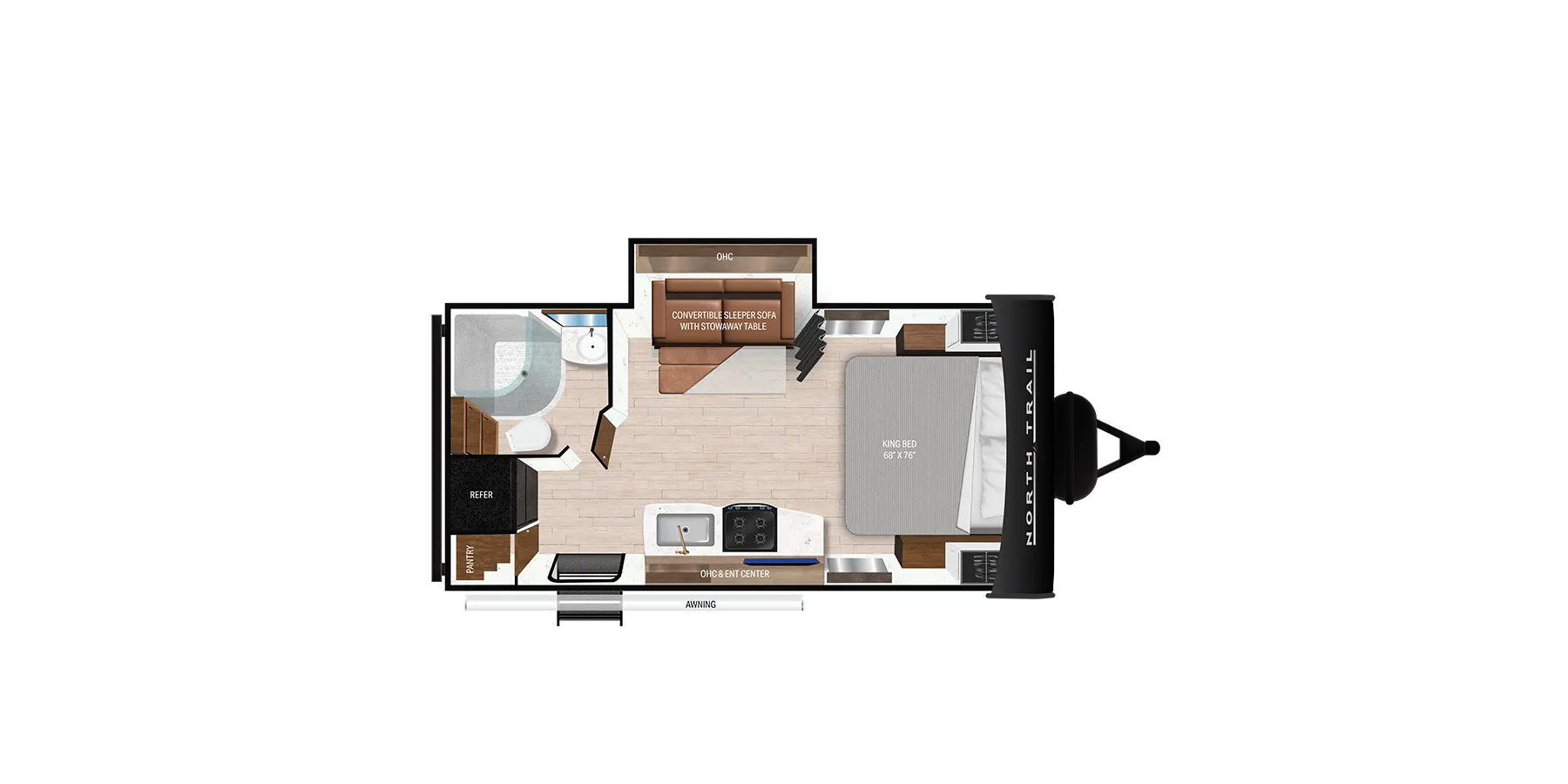 Heartland North Trail Ultra-Lite Travel Trailer 21RBSS floor plan