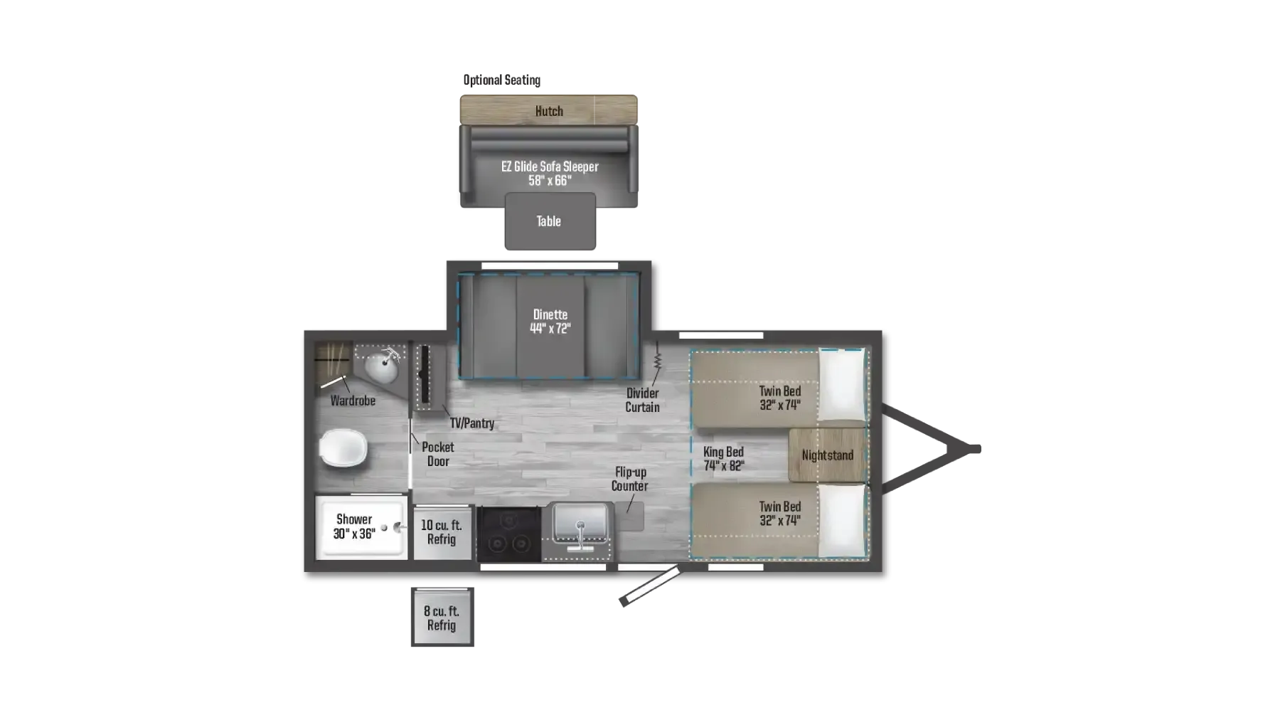 Winnebago Micro Minnie 2108TB floor plan