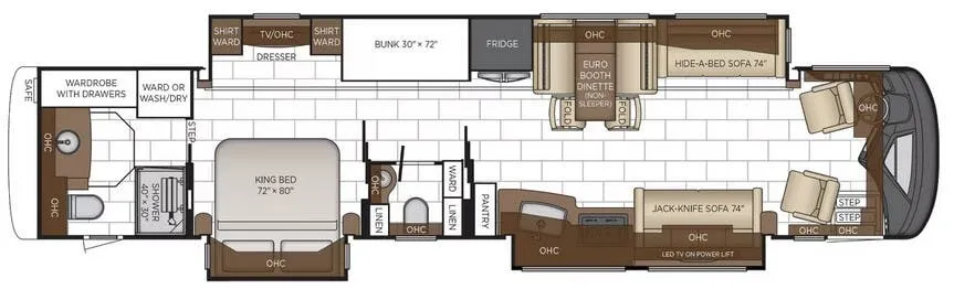 Newmar London Aire 4540 floor plan