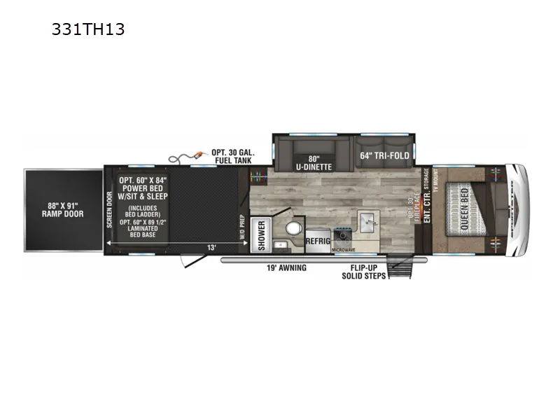 2022 K-Z Sportster 331TH13 — Floor plan