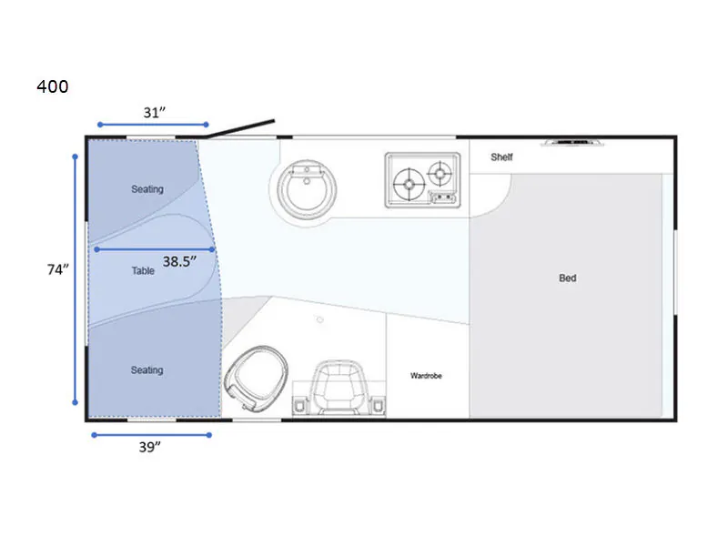 2019 NuCamp TAB 400 - Floor plan