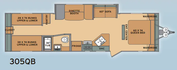 Shasta Flyte 305QB floor plan