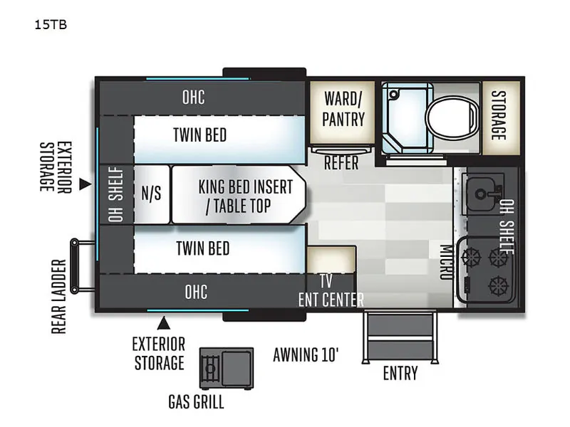 2019 Forest River RV Flagstaff E-Pro 15TB - Floor plan