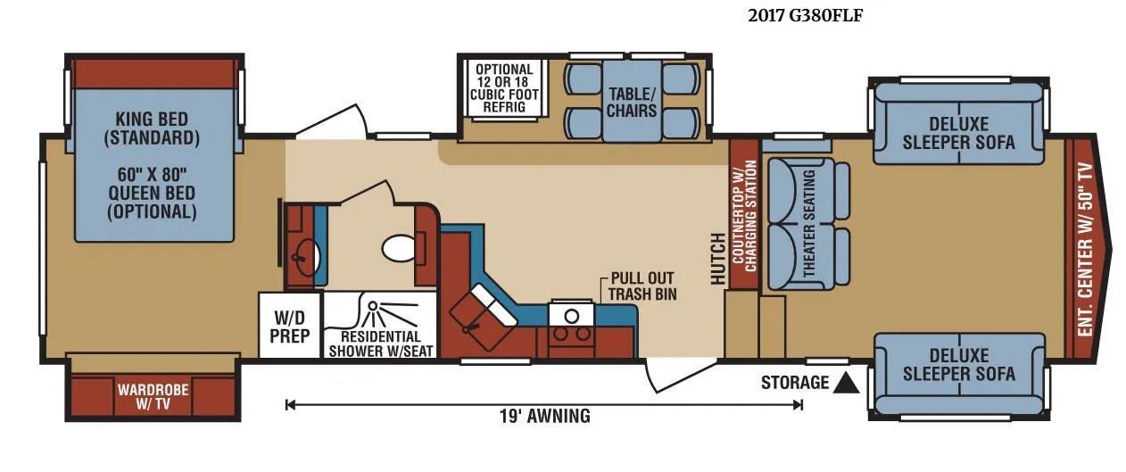 K-Z Durango Gold G380FLF floor plan