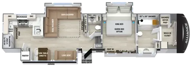 Alliance RV Paradigm 382RK floor plan