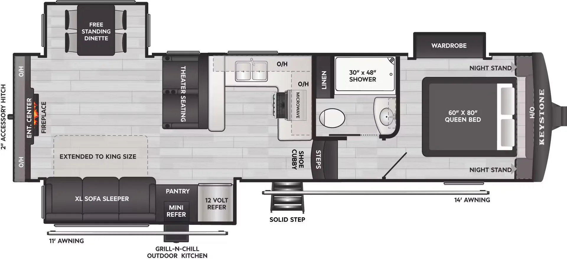 Keystone Arcadia Super Lite 294SLRD floor plan