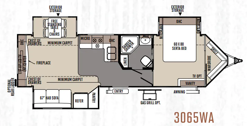 Forest River Rockwood Windjammer 3065WA floor plan