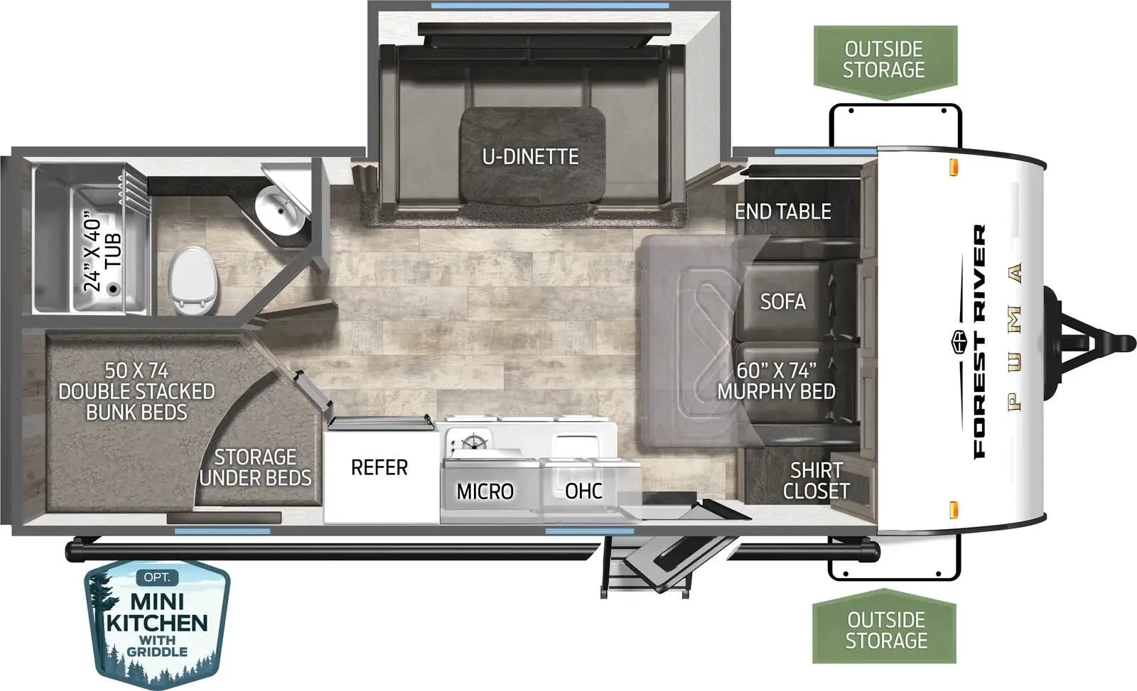 Palomino Puma Ultra Lite 18BHX floor plan