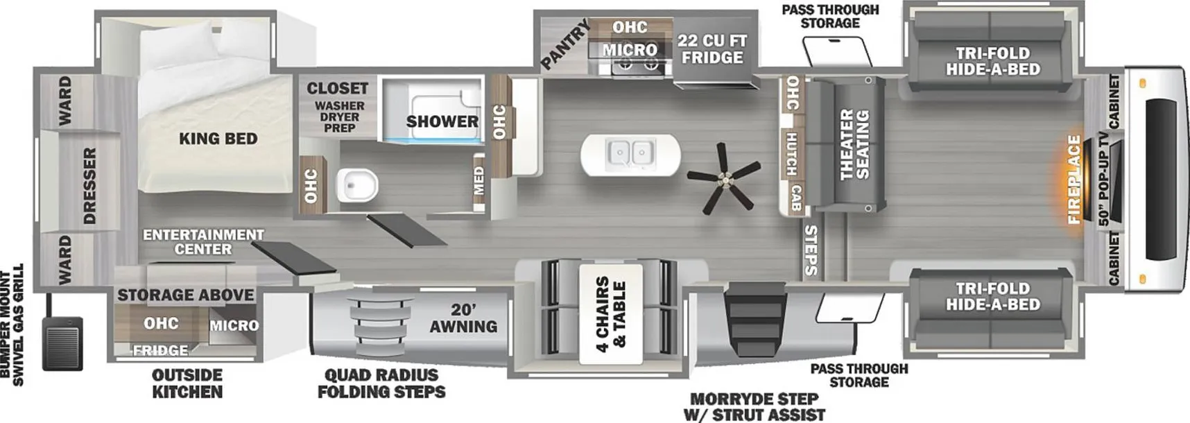 Forest River Sandpiper Luxury 379FLOK floor plan