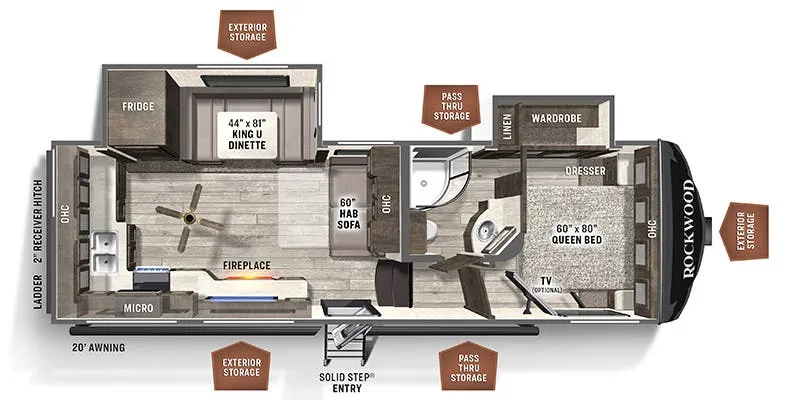 Forest River Rockwood Ultra Lite 2622RK floor plan