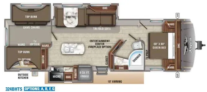 Jayco Eagle HT 324BHTS floor plan