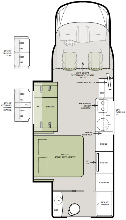 Tiffin Wayfarer 25 RW floor plan