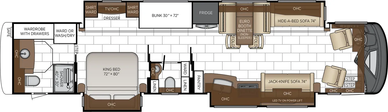 Newmar London Aire 4540 floor plan
