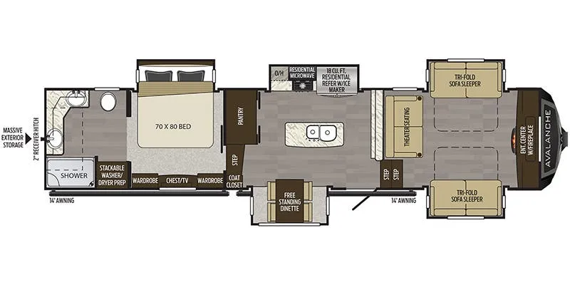 Keystone Avalanche 383FL floor plan
