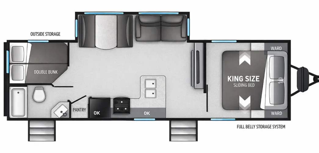 Cruiser RV Radiance 27DD floor plan