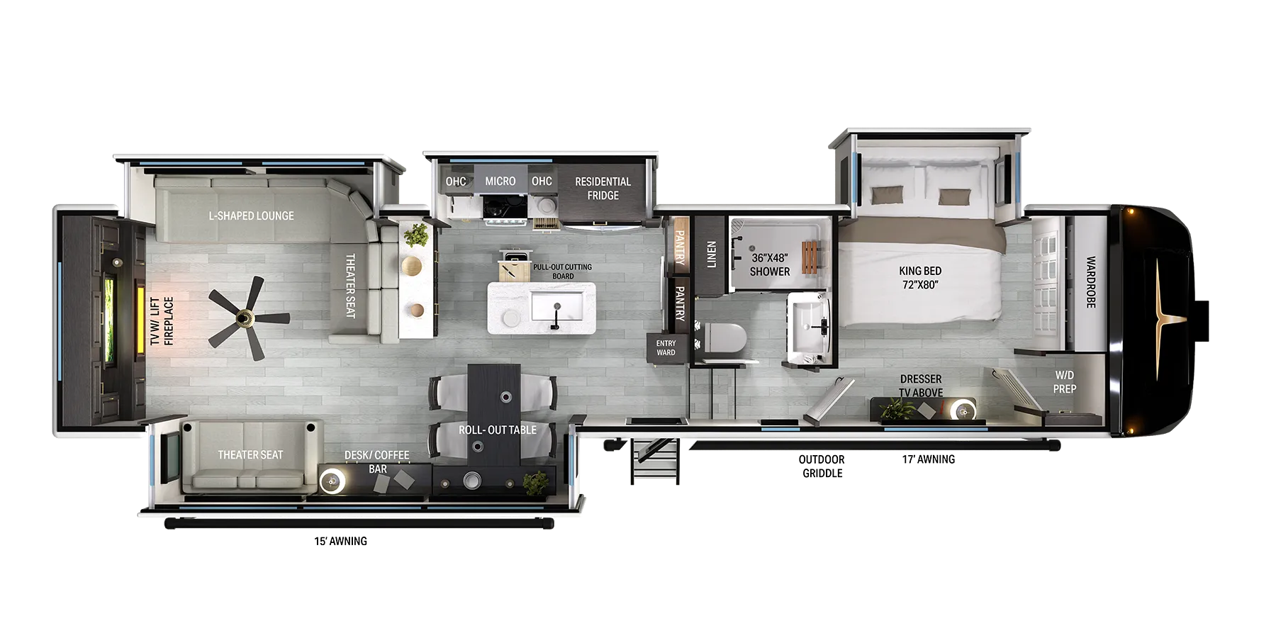 2026 Heartland Bighorn 38RE - Floor plan