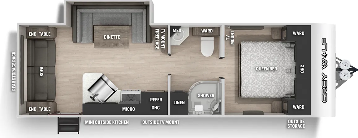 2022 Forest River Cherokee Grey Wolf 23MK - Floor plan