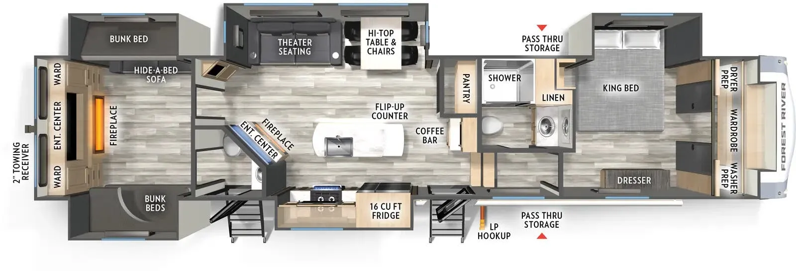 2025 Forest River Wildcat 37BEST - Floor plan