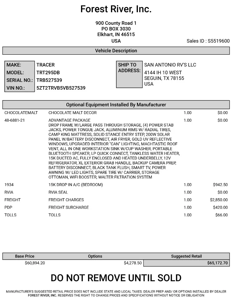 2027 Forest River Tracer 295DB, Photos photo 3