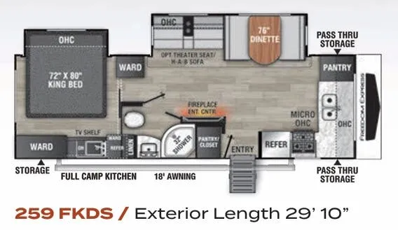 Coachmen Freedom Express Ultra Lite 259FKDS floor plan