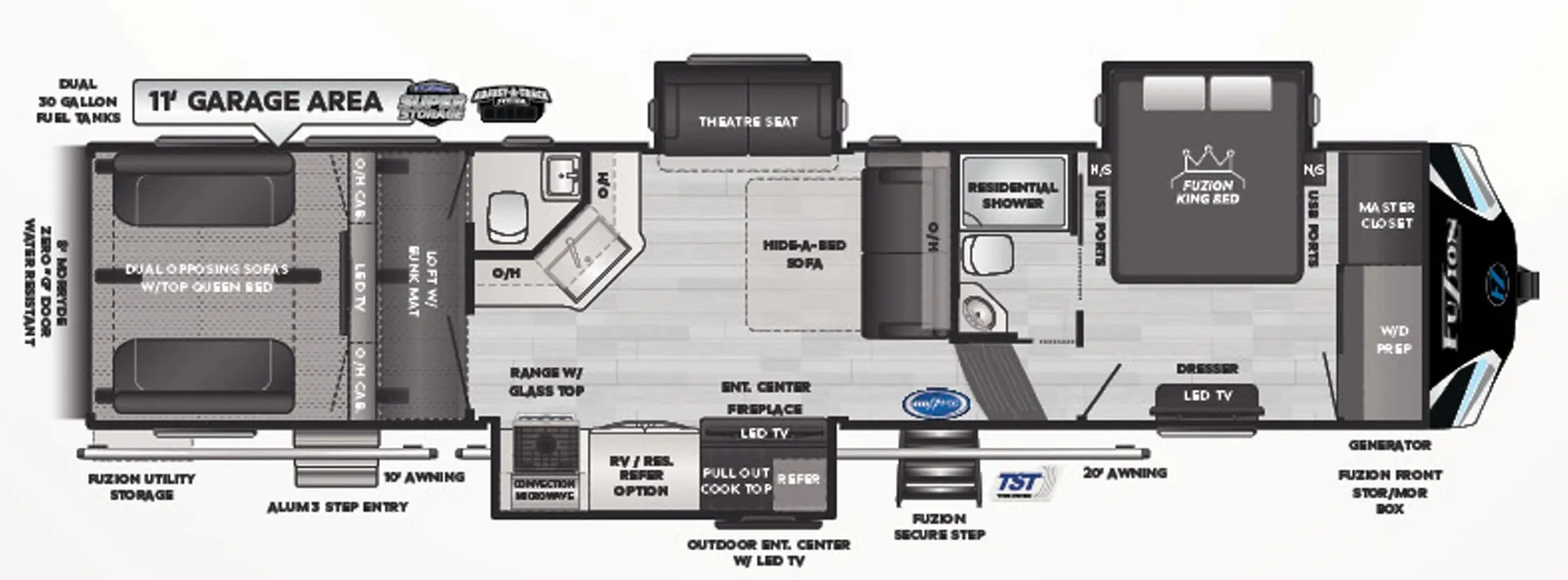 Keystone Fuzion 379 floor plan