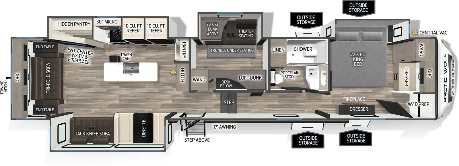Forest River Cherokee Arctic Wolf 3650SUITE floor plan
