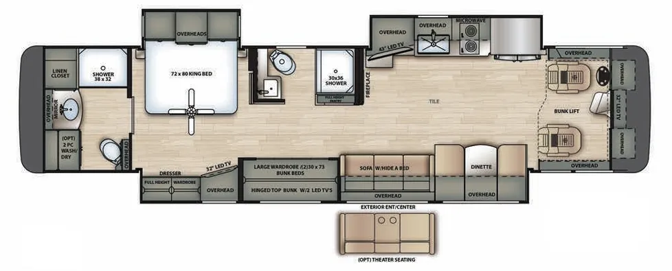 Forest River Berkshire XL 40E floor plan