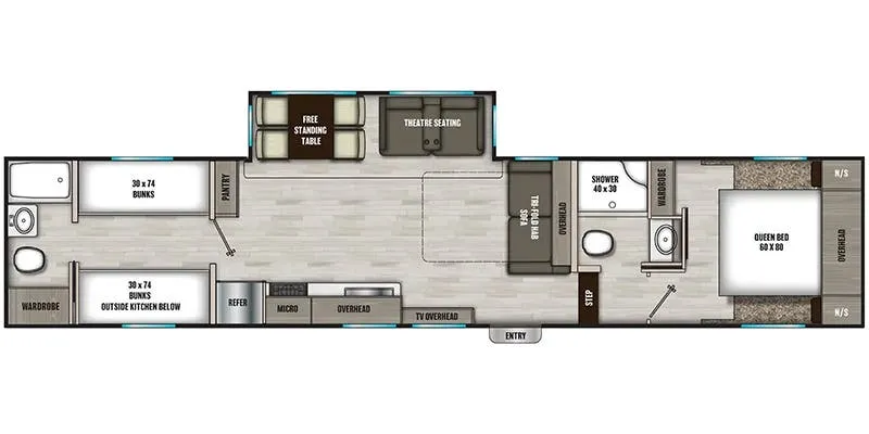 Shasta Phoenix X-lite 368TBH floor plan