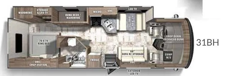Coachmen Pursuit 31BH floor plan